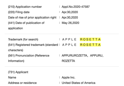 rosetta trademark japan